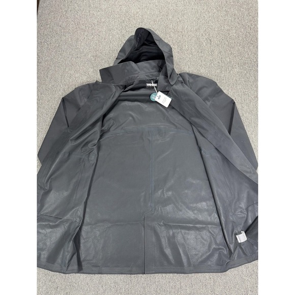 Vessi Trinity Rain Jacket Mens Large Black‎ Hooded Dymatex Waterproof Long Coat - Picture 4 of 10